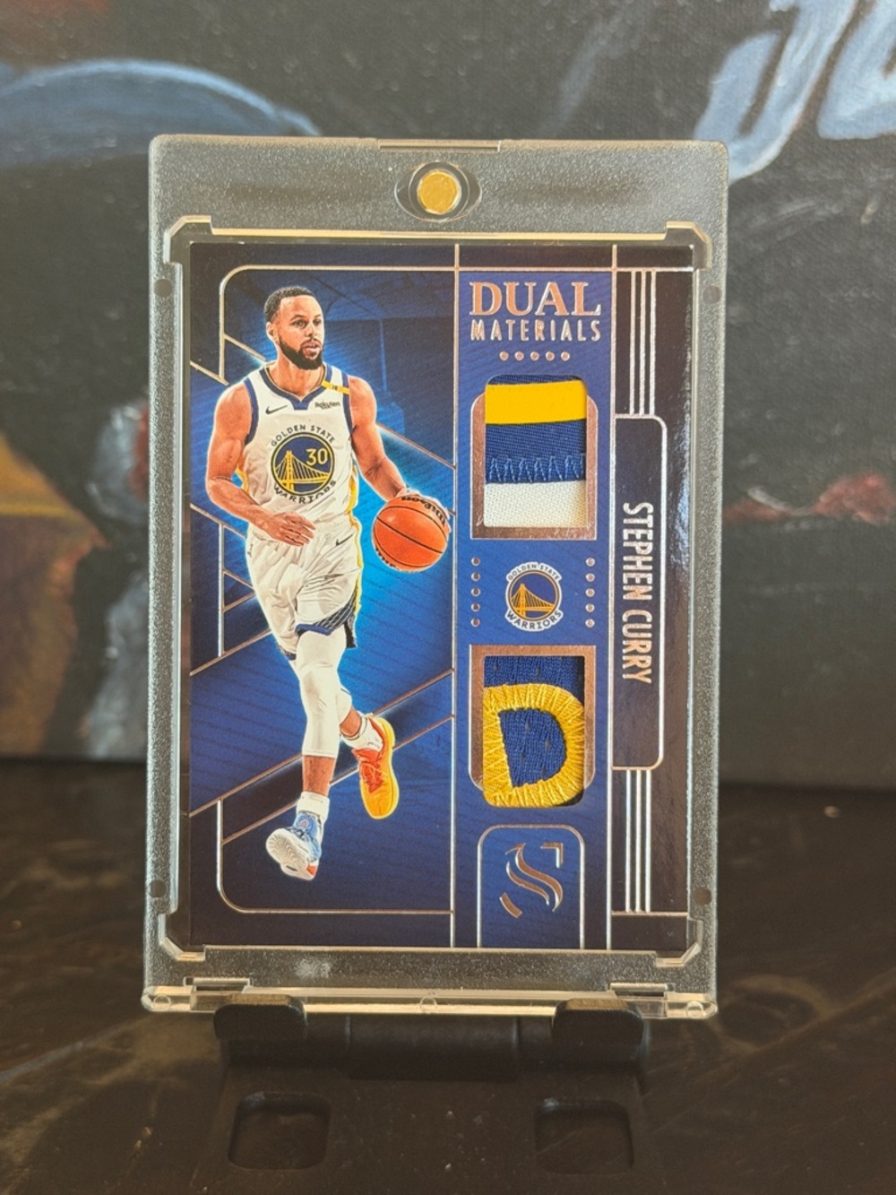 Stephen Curry Dual Materials Patch Card — game-worn/used - No. DMA-CUR